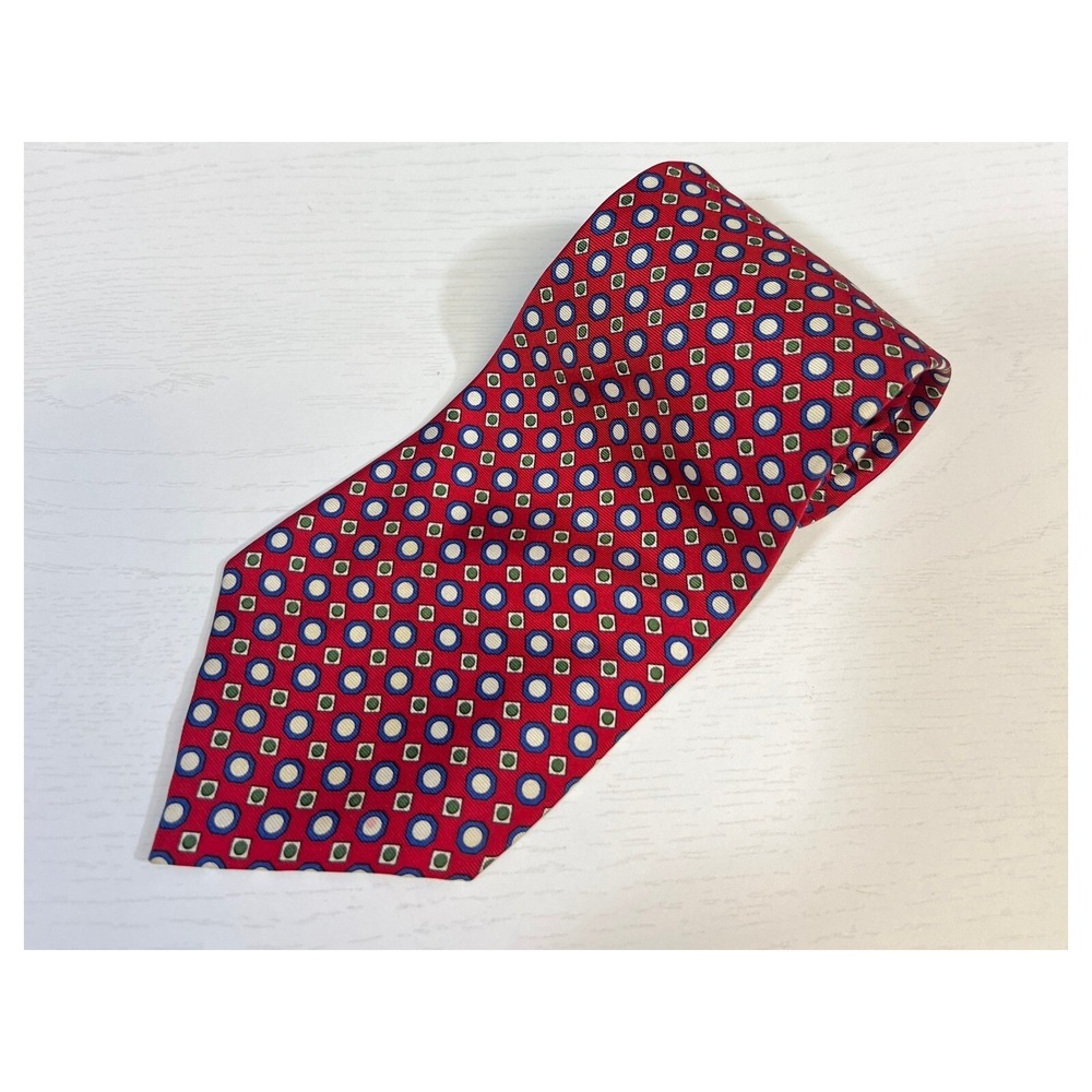 Claybrooke Pure Silk Necktie‎ Geometric Pattern Made in USA